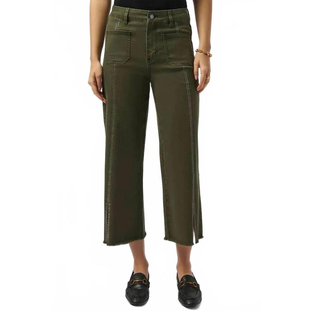 NEW JOSEPH RIBKOFF pockets embellished culotte jeans in java